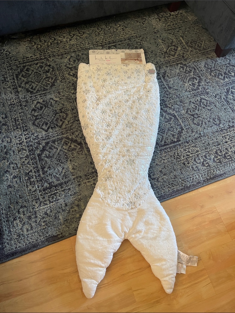 White Sparkle Mermaid Tail Blanket